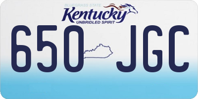 KY license plate 650JGC