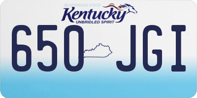 KY license plate 650JGI