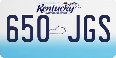 KY license plate 650JGS