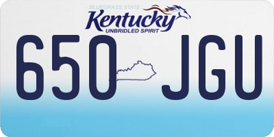 KY license plate 650JGU