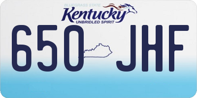 KY license plate 650JHF