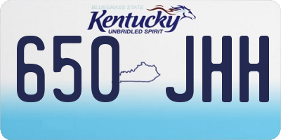 KY license plate 650JHH