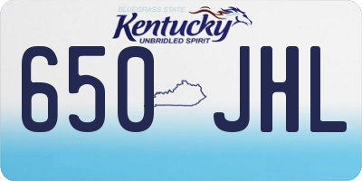 KY license plate 650JHL