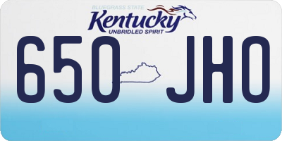 KY license plate 650JHO