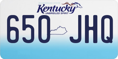 KY license plate 650JHQ
