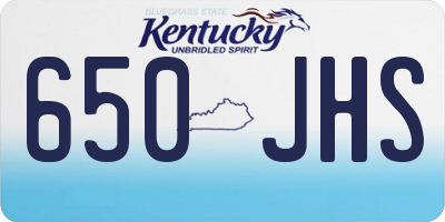 KY license plate 650JHS
