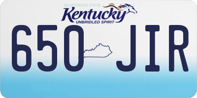 KY license plate 650JIR