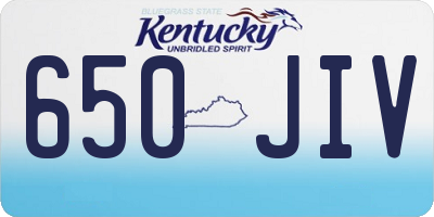 KY license plate 650JIV