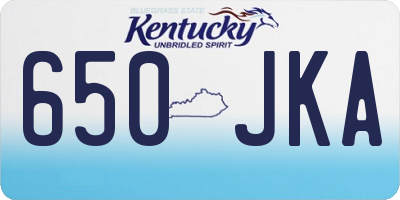 KY license plate 650JKA