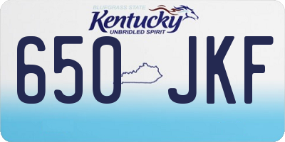 KY license plate 650JKF