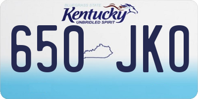 KY license plate 650JKO