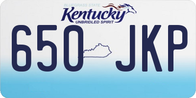 KY license plate 650JKP
