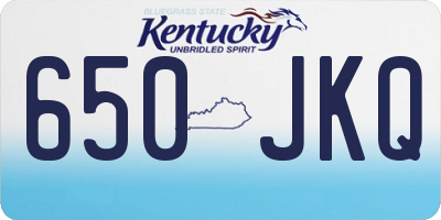 KY license plate 650JKQ