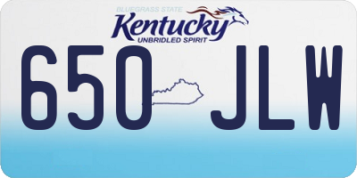 KY license plate 650JLW