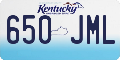 KY license plate 650JML