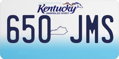 KY license plate 650JMS