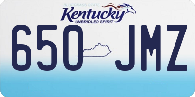 KY license plate 650JMZ