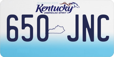 KY license plate 650JNC