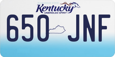KY license plate 650JNF