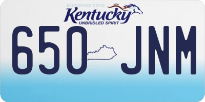 KY license plate 650JNM