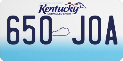 KY license plate 650JOA
