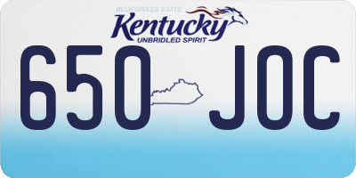 KY license plate 650JOC