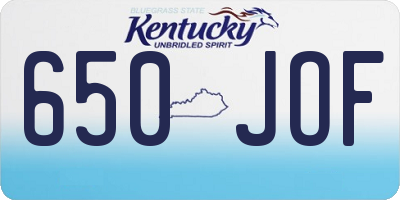 KY license plate 650JOF