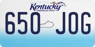 KY license plate 650JOG