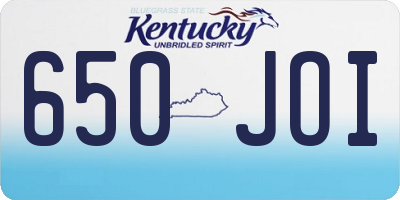 KY license plate 650JOI