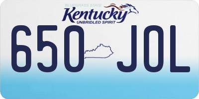 KY license plate 650JOL