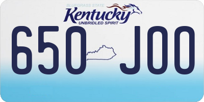 KY license plate 650JOO