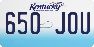 KY license plate 650JOU