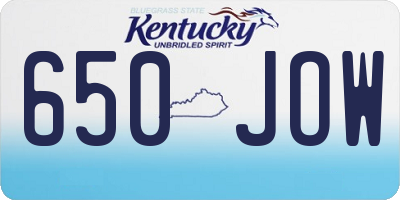 KY license plate 650JOW