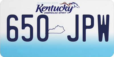 KY license plate 650JPW