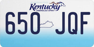 KY license plate 650JQF