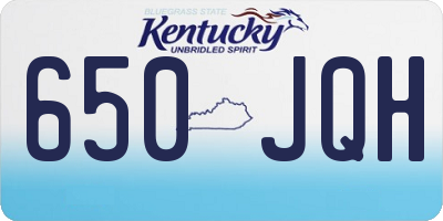 KY license plate 650JQH