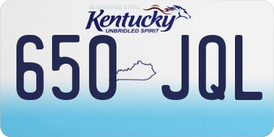 KY license plate 650JQL