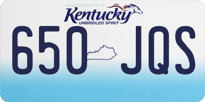 KY license plate 650JQS