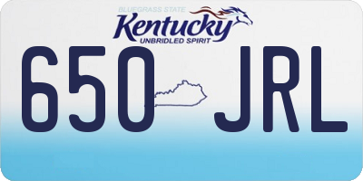 KY license plate 650JRL