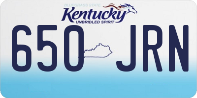 KY license plate 650JRN