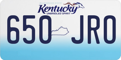 KY license plate 650JRO