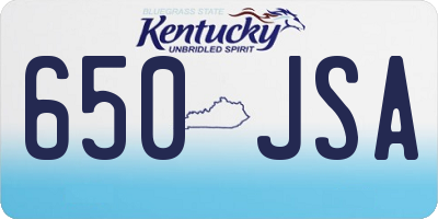 KY license plate 650JSA