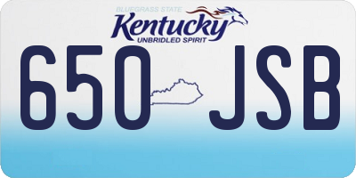 KY license plate 650JSB