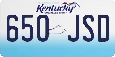 KY license plate 650JSD