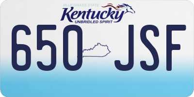 KY license plate 650JSF