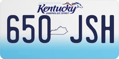 KY license plate 650JSH
