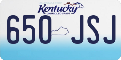 KY license plate 650JSJ
