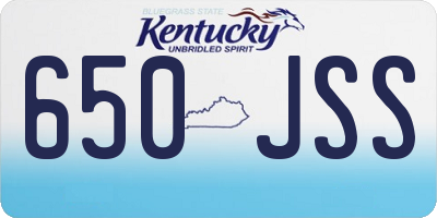 KY license plate 650JSS