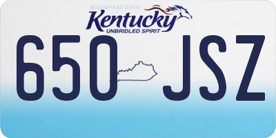 KY license plate 650JSZ