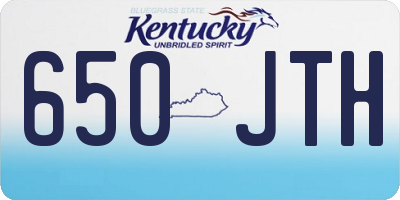 KY license plate 650JTH